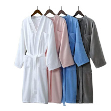 Hotel Spa Club Bathrobe Towel Nightgown Women's Pure White Bathrobe Thicken Pajamas Cut Velvet Long